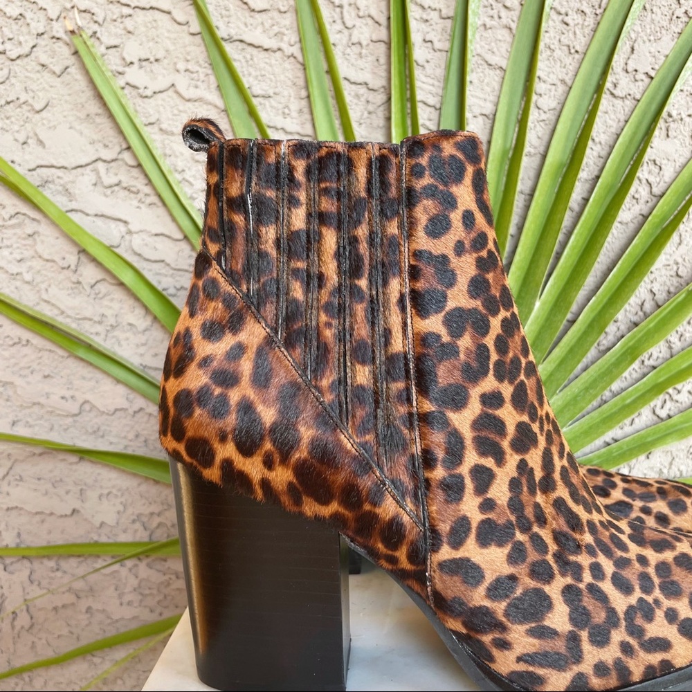 MARC FISHER NWOT Leopard Calf Hair Ankle Boots - Picture 9 of 15